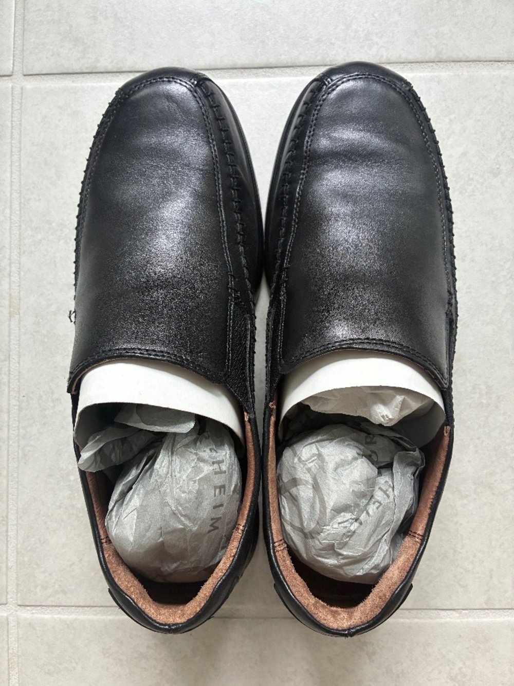 NWT Florsheim 10W Comfortech DM2 Black Leather Slip Ons